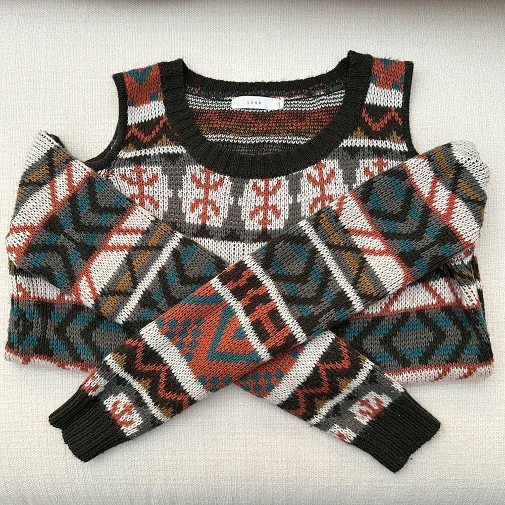 Shoulderless Lush sweater